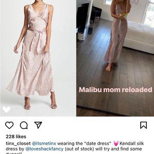 LoveShackFancy Kendall Silk Dress 'Woodrose' ASO Tinx